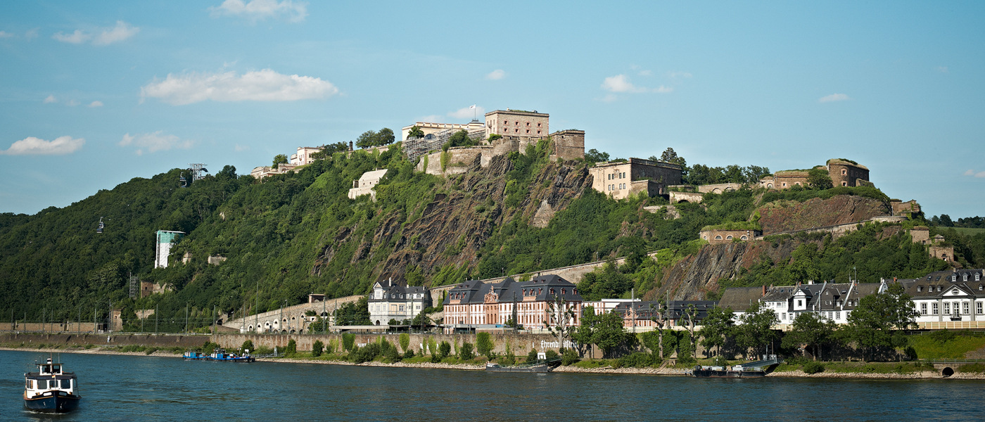 Ein Foto der Festung Ehrenbreitstein in Koblenz.